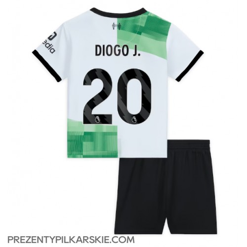 Stroje piłkarskie Liverpool Diogo Jota #20 Koszulka Wyjazdowej dla dzieci 2023-24 Krótki Rękaw (+ szorty)